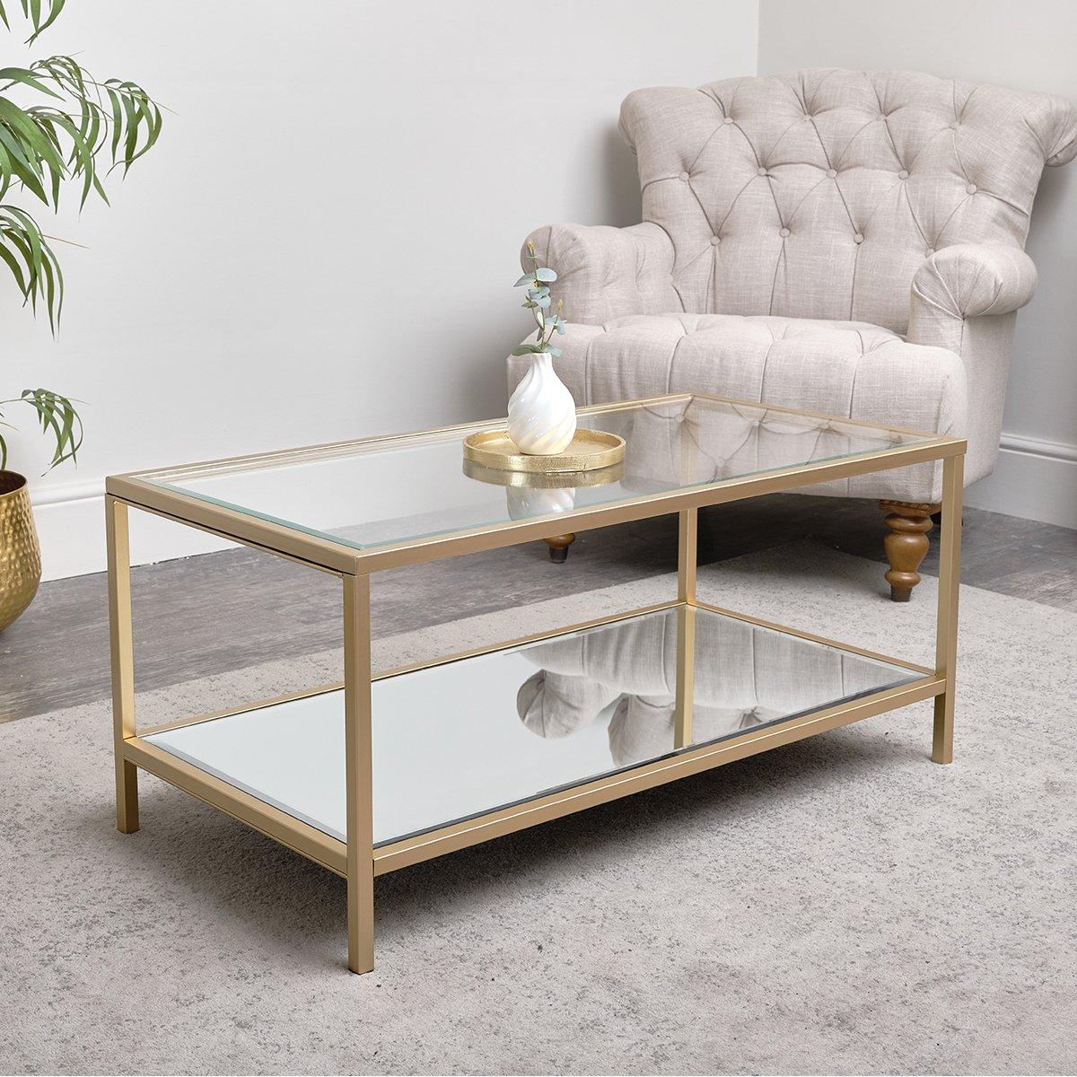 Gold Glass/Mirrored Coffee Table